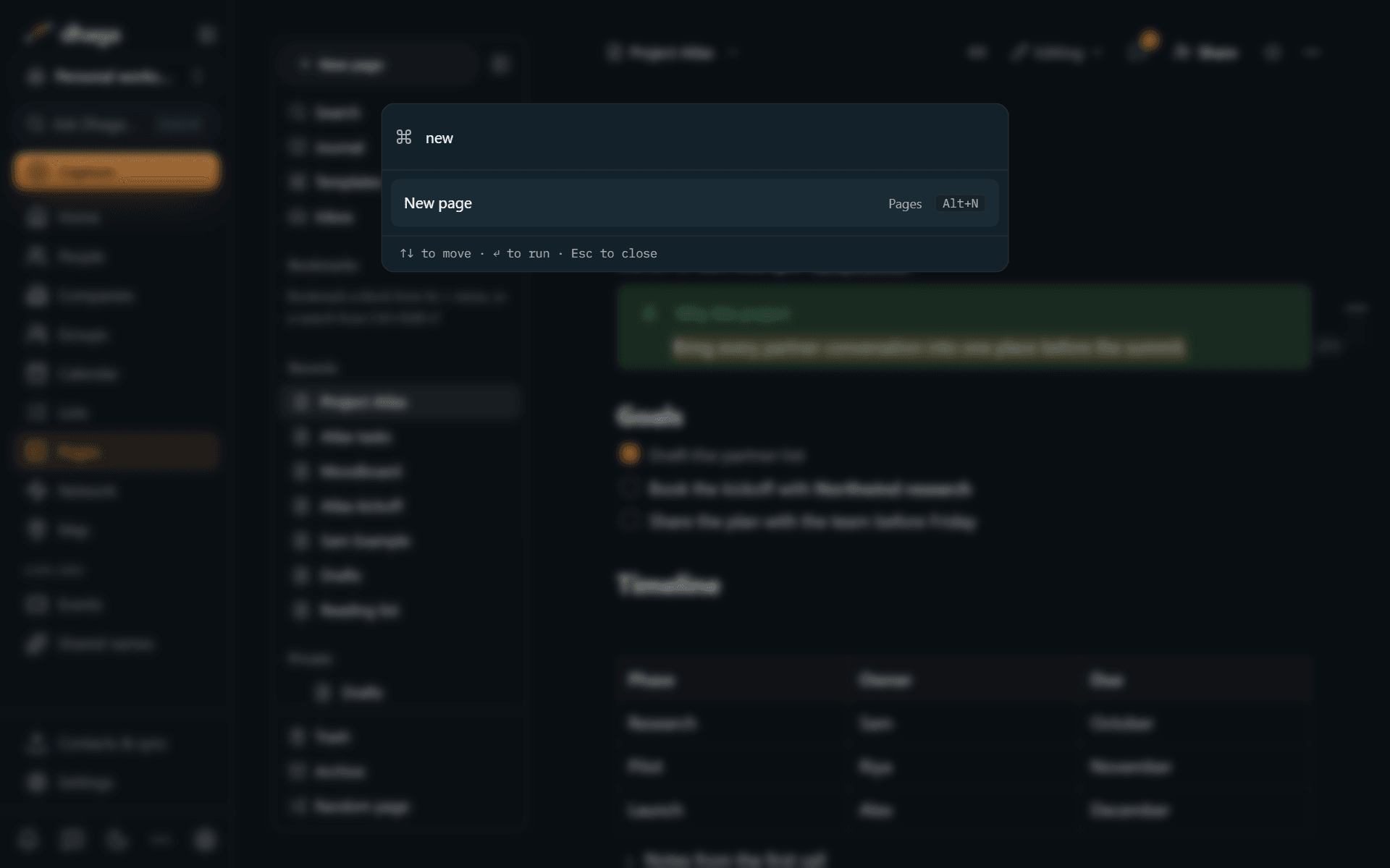 The command palette filtering commands as you type, each with its shortcut